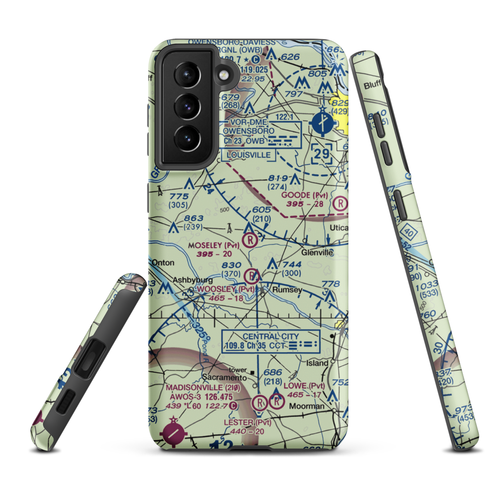 Moseley Field (4KY4) VFR Sectional Samsung Phone Case Samsung Galaxy S21 Plus model shown