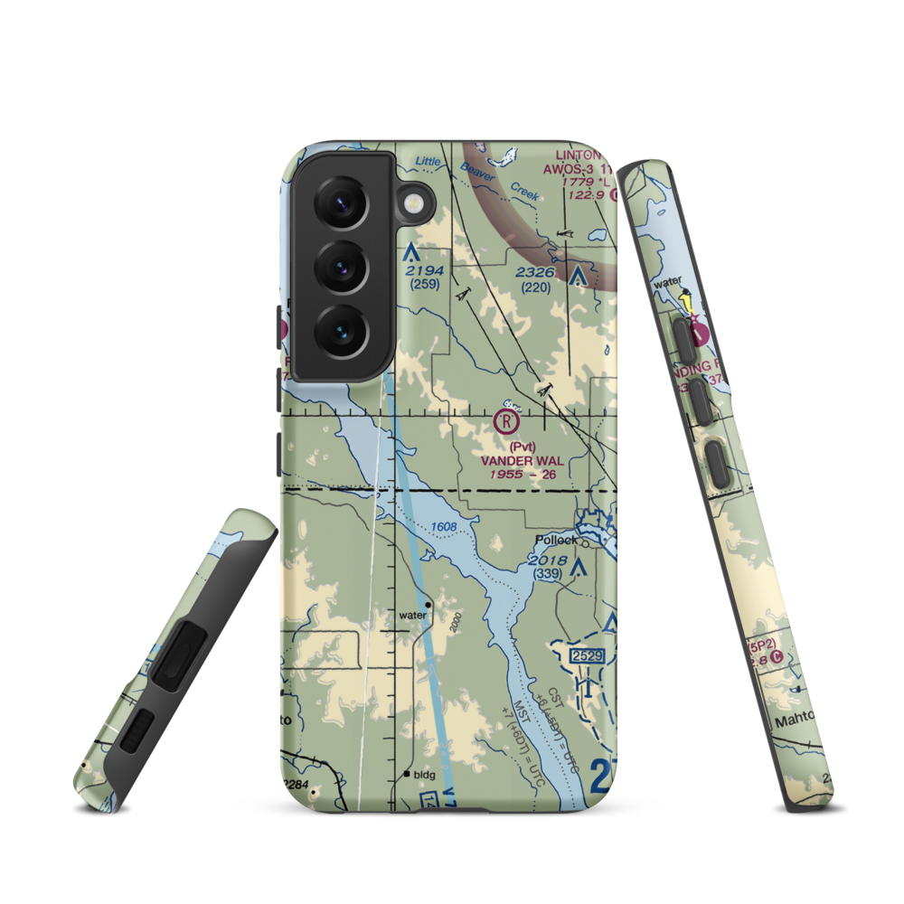 Moser Airstrip (NA54) VFR Sectional Samsung Phone Case Samsung Galaxy S22 model shown