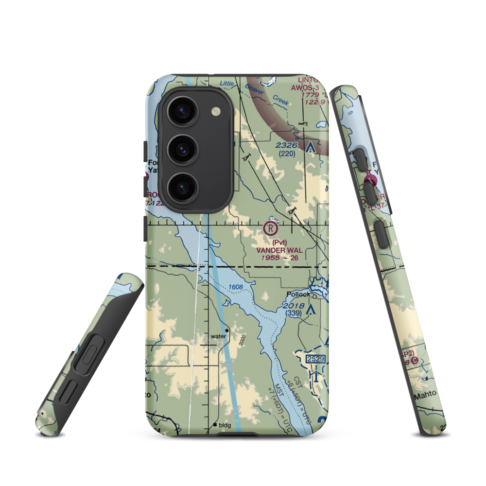 Moser Airstrip (NA54) VFR Sectional Samsung Phone Case Samsung Galaxy S23 model shown