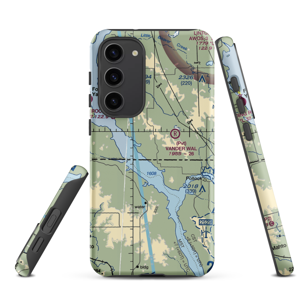 Moser Airstrip (NA54) VFR Sectional Samsung Phone Case Samsung Galaxy S23 Plus model shown