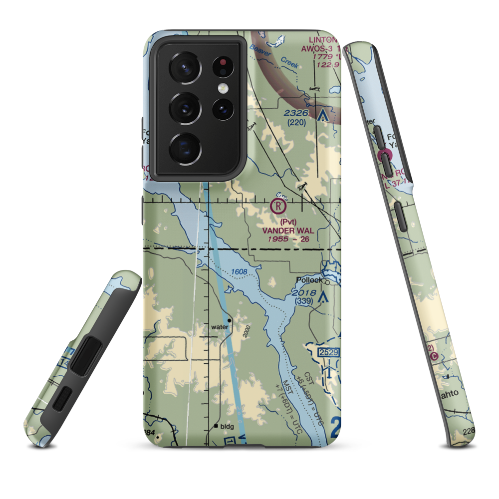 Moser Airstrip (NA54) VFR Sectional Samsung Phone Case Samsung Galaxy S21 Plus model shown