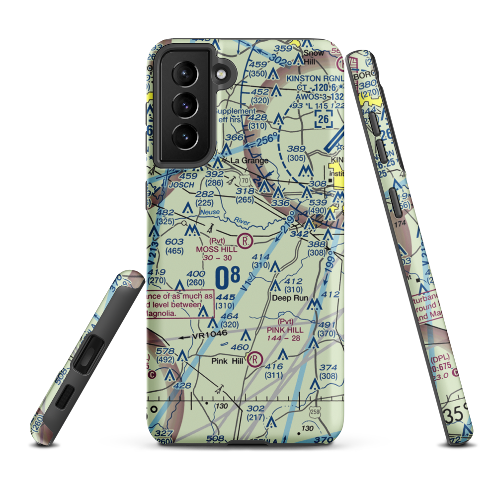 Moss Hill Airport (6NC9) VFR Sectional Samsung Phone Case Samsung Galaxy S21 FE model shown