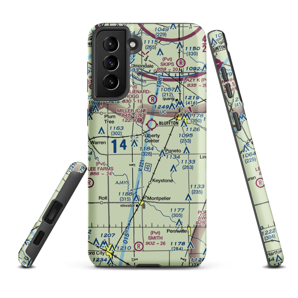 Mossburg Airport (II20) VFR Sectional Samsung Phone Case Samsung Galaxy S21 FE model shown
