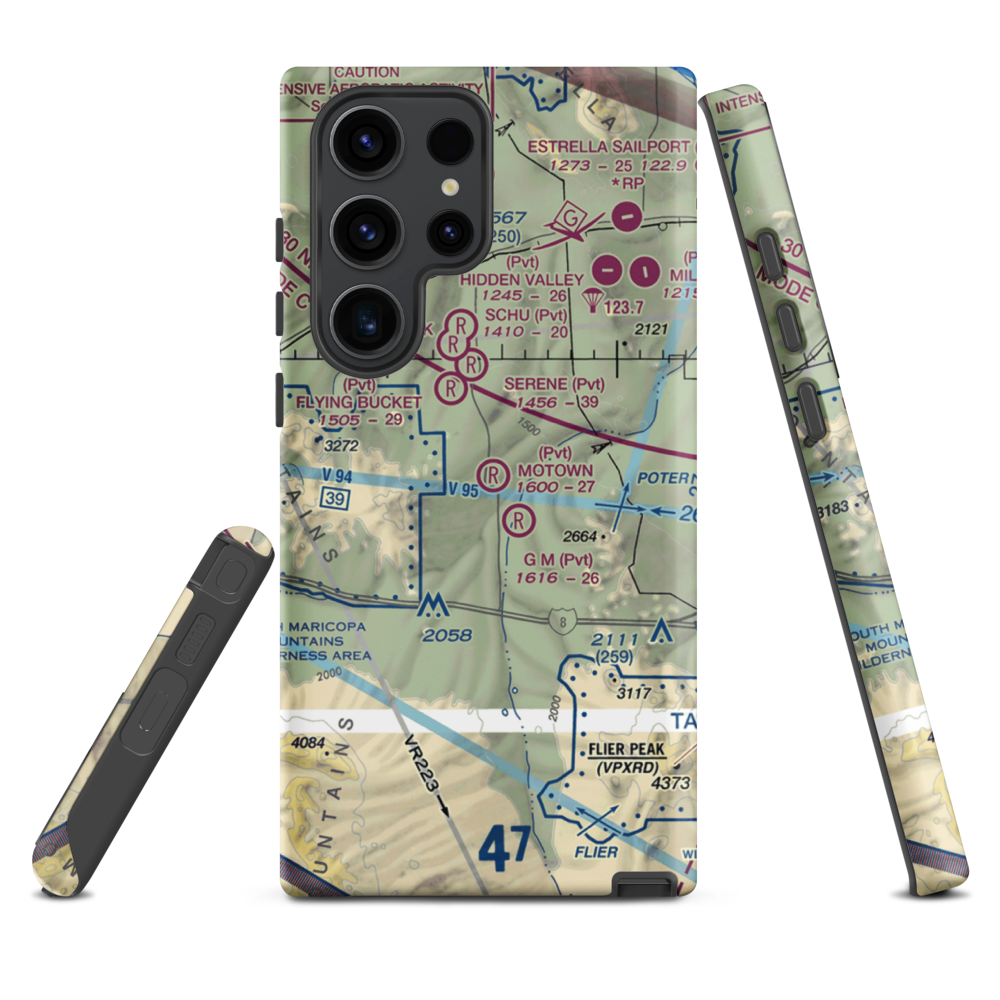 Motown Airport (5AZ6) VFR Sectional Samsung Phone Case Samsung Galaxy S23 Ultra model shown