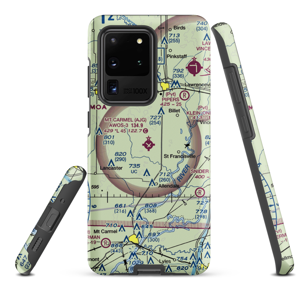 Mount Carmel Municipal Airport (AJG) VFR Sectional Samsung Phone Case Samsung Galaxy S20 Ultra model shown
