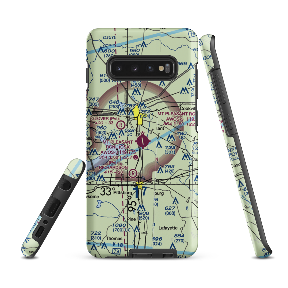 Mount Pleasant Regional Airport (OSA) VFR Sectional Samsung Phone Case Samsung Galaxy S10 Plus model shown