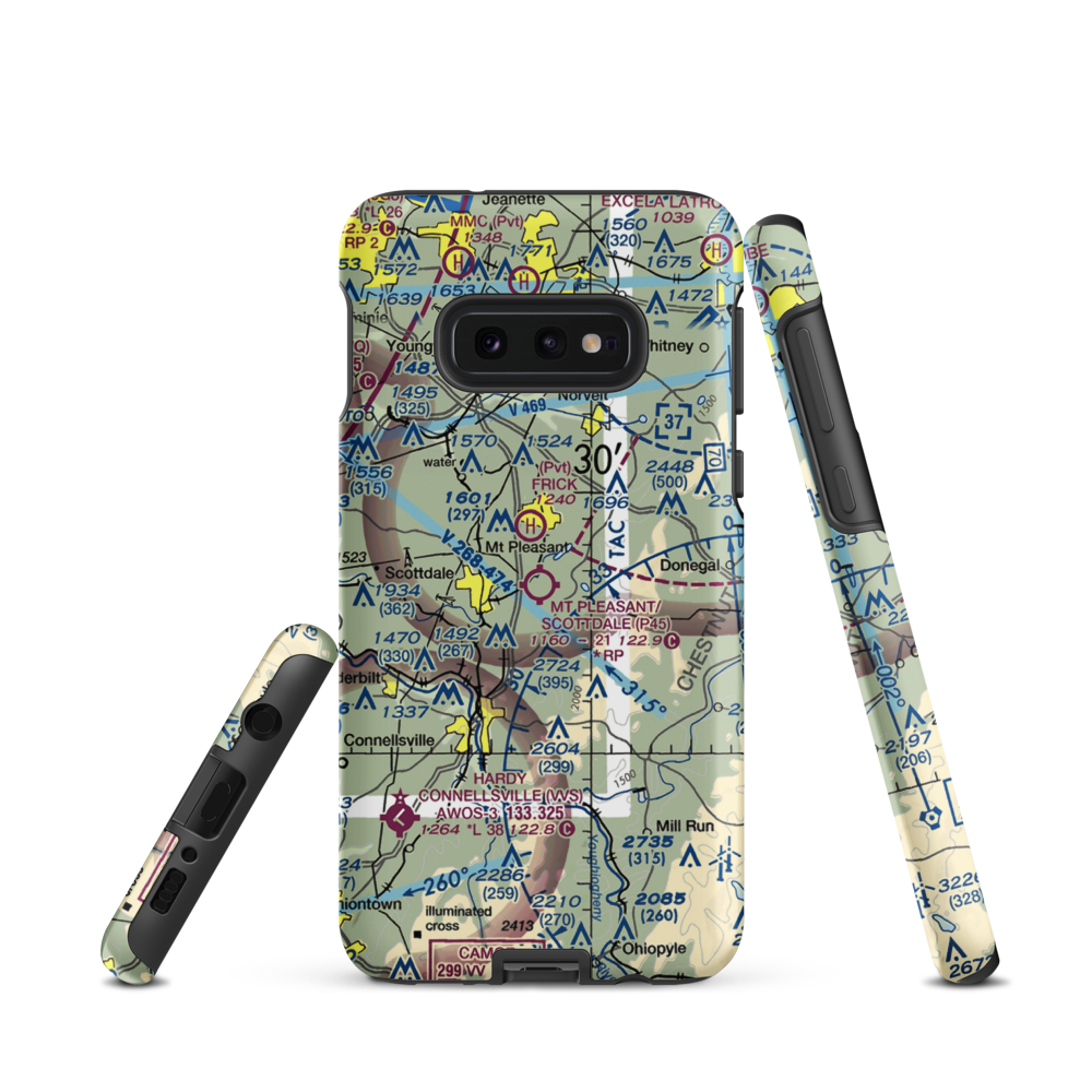 Mount Pleasant/Scottdale Airport (P45) VFR Sectional Samsung Phone Case Samsung Galaxy S10 Plus model shown