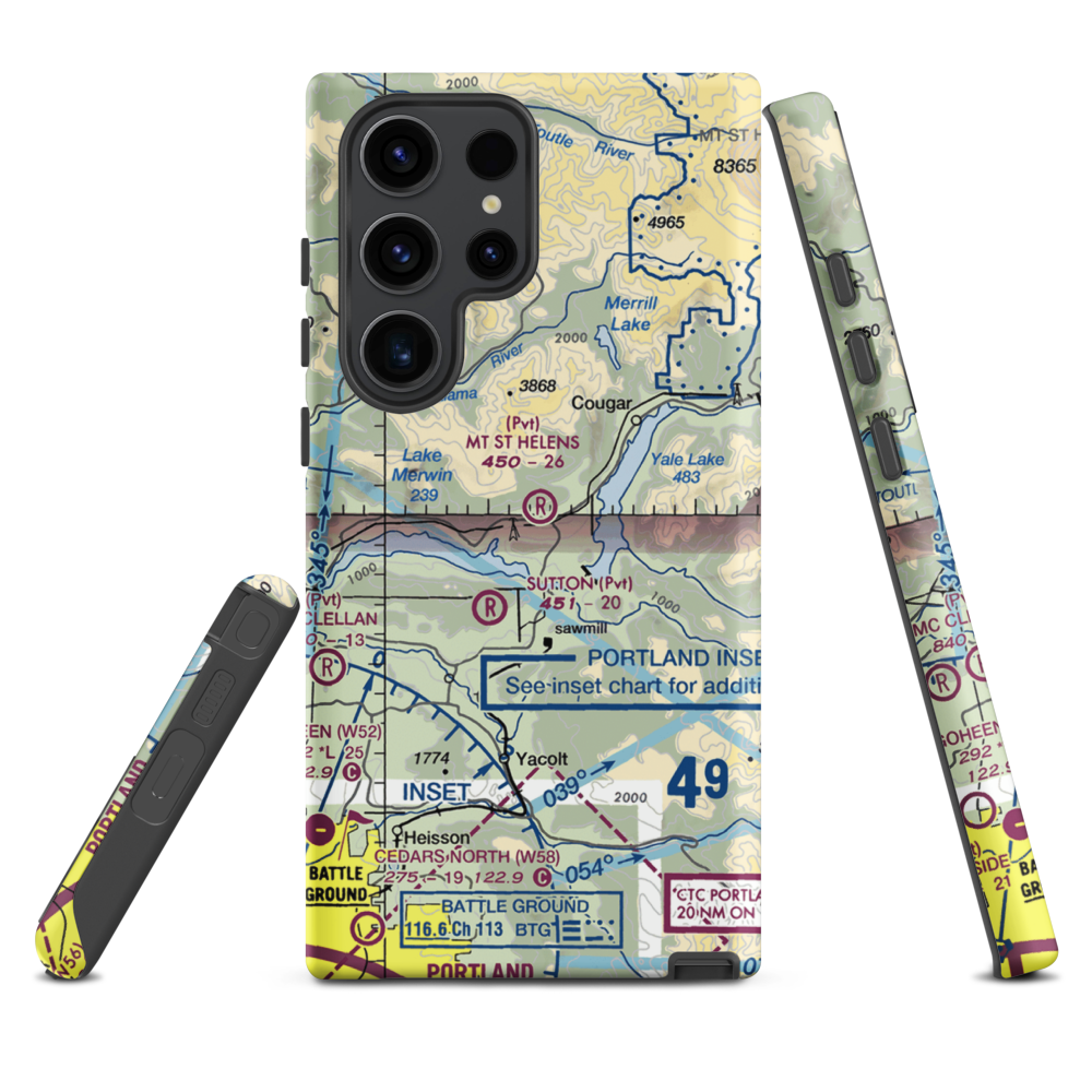 Mount St Helen's Aero Ranch Airport (WN10) VFR Sectional Samsung Phone Case Samsung Galaxy S23 Ultra model shown