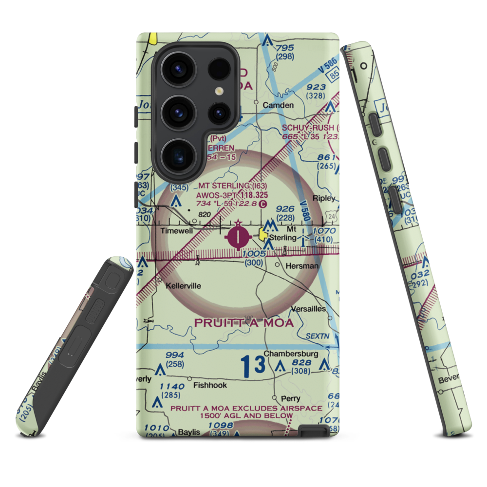 Mount Sterling Municipal Airport (I63) VFR Sectional Samsung Phone Case Samsung Galaxy S23 Ultra model shown