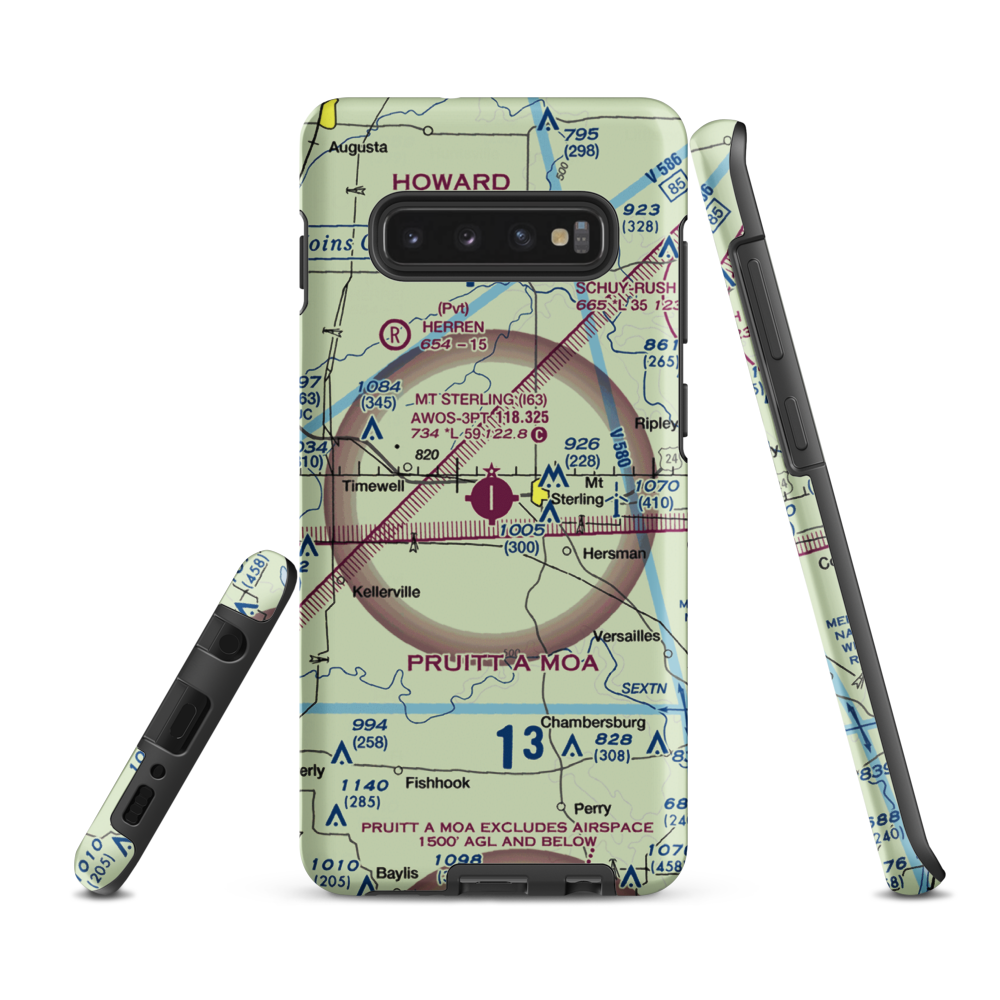 Mount Sterling Municipal Airport (I63) VFR Sectional Samsung Phone Case Samsung Galaxy S10 Plus model shown