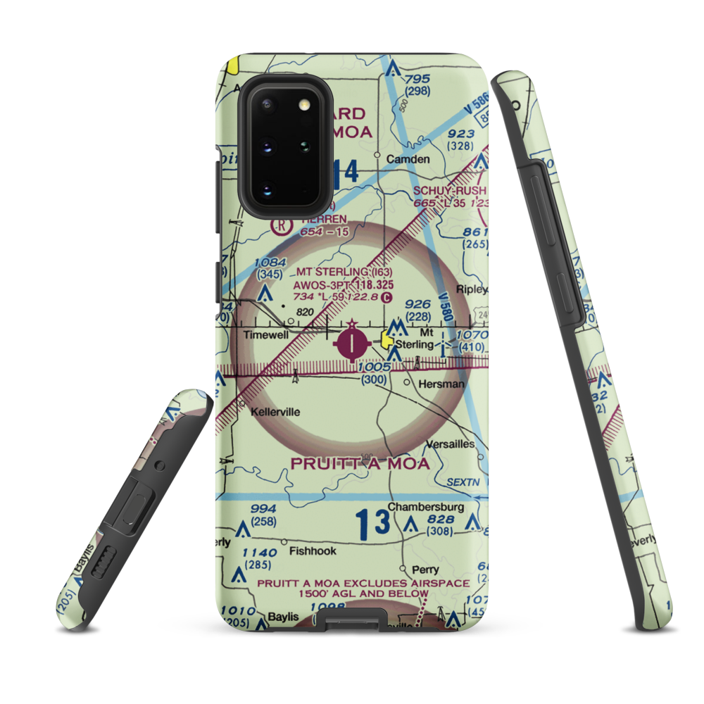 Mount Sterling Municipal Airport (I63) VFR Sectional Samsung Phone Case Samsung Galaxy S20 Plus model shown