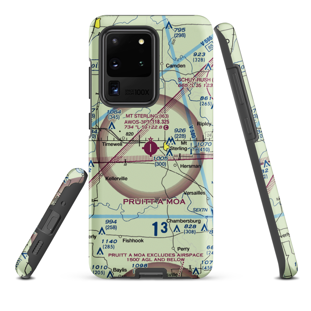 Mount Sterling Municipal Airport (I63) VFR Sectional Samsung Phone Case Samsung Galaxy S20 Ultra model shown