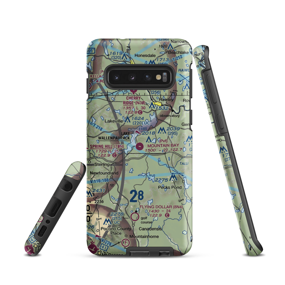 Mountain Bay Air Park Inc Airport (PA49) VFR Sectional Samsung Phone Case Samsung Galaxy S10 model shown