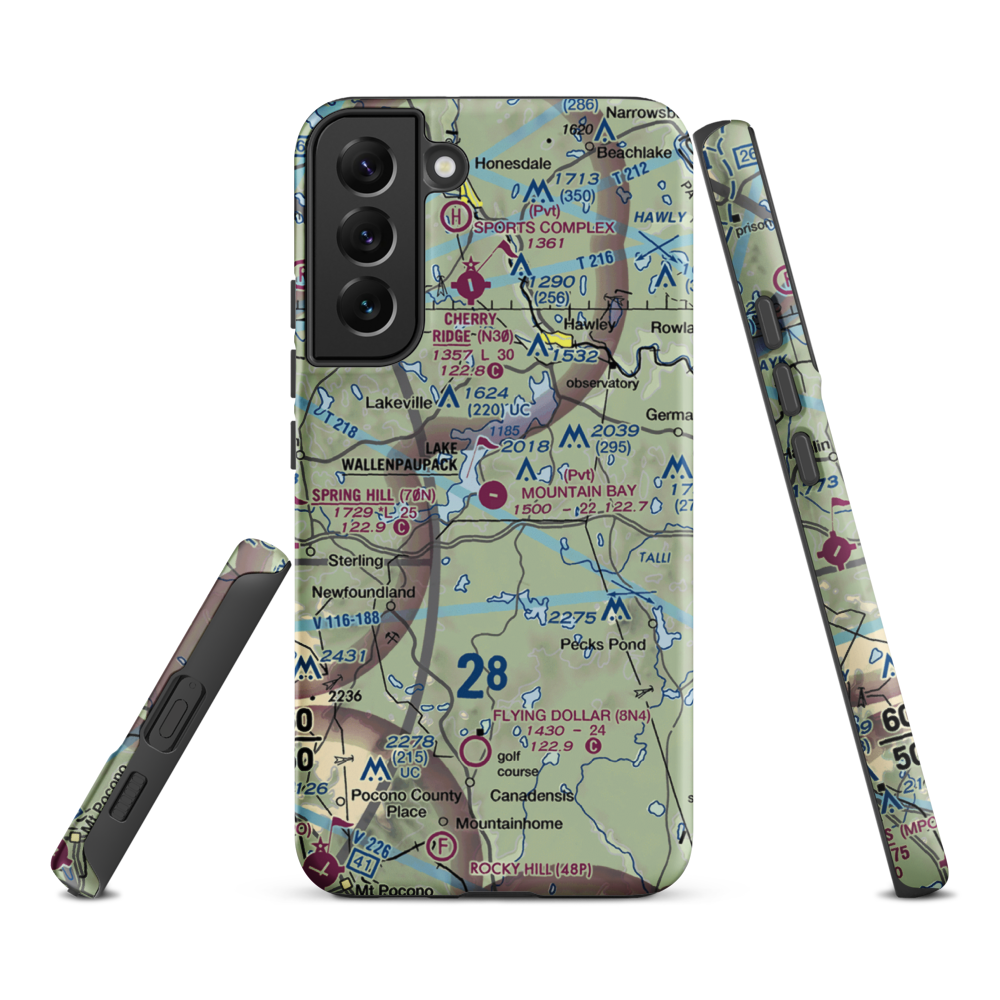Mountain Bay Air Park Inc Airport (PA49) VFR Sectional Samsung Phone Case Samsung Galaxy S22 Plus model shown