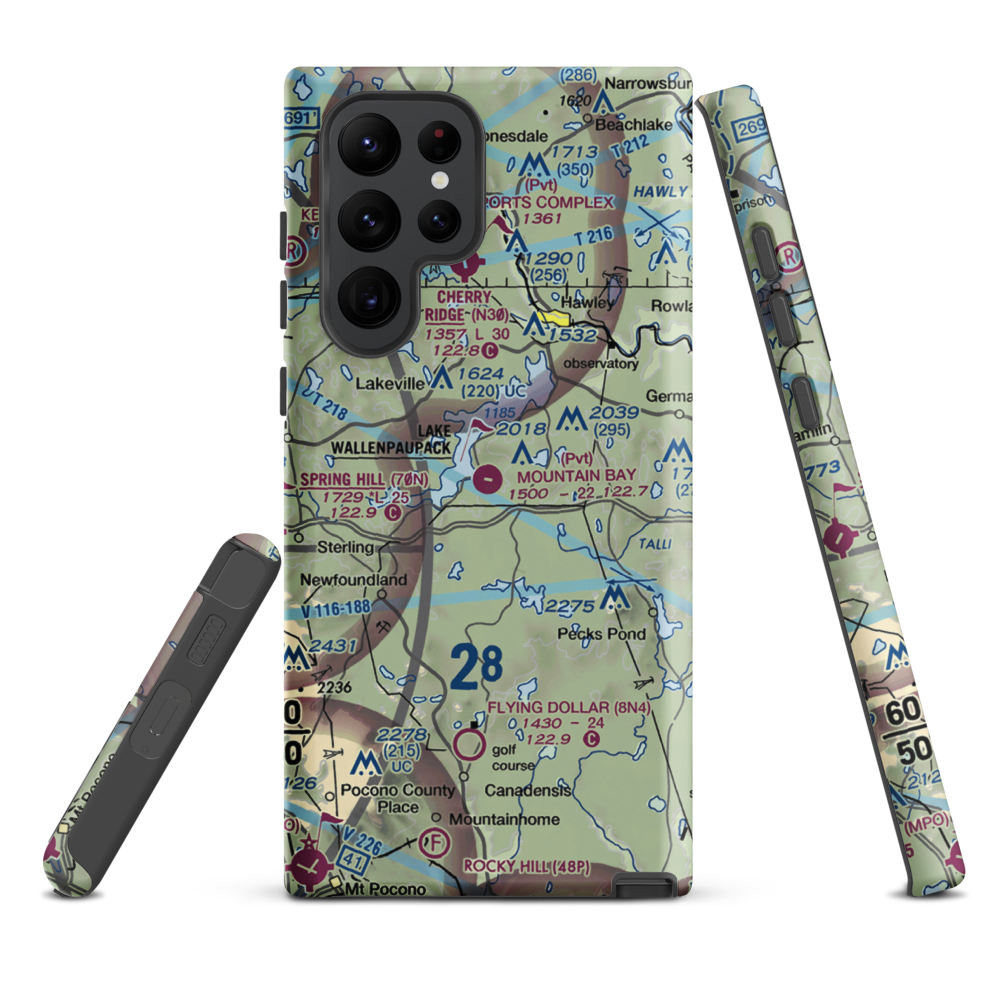 Mountain Bay Air Park Inc Airport (PA49) VFR Sectional Samsung Phone Case Samsung Galaxy S22 Ultra model shown