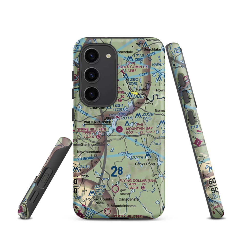 Mountain Bay Air Park Inc Airport (PA49) VFR Sectional Samsung Phone Case Samsung Galaxy S23 model shown