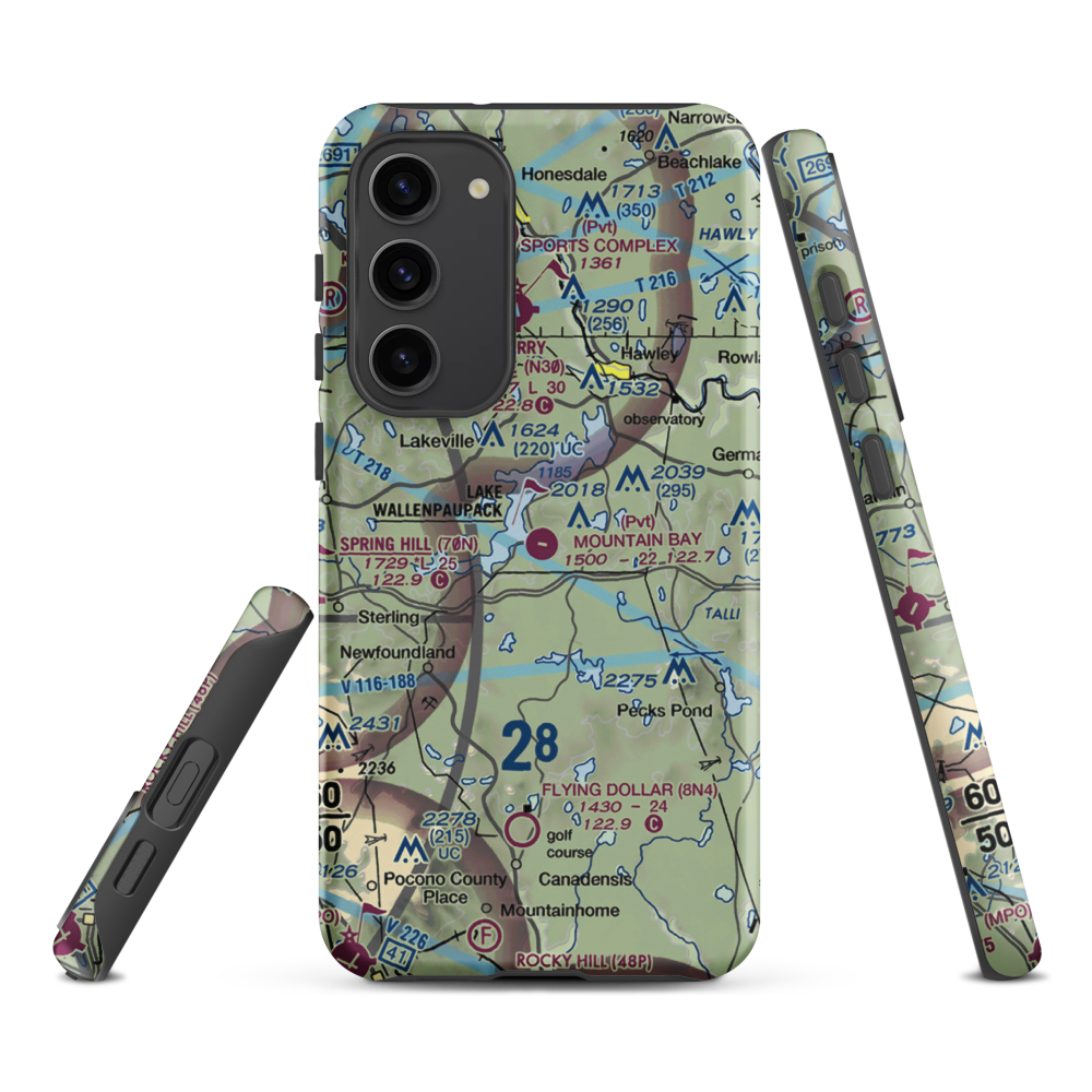 Mountain Bay Air Park Inc Airport (PA49) VFR Sectional Samsung Phone Case Samsung Galaxy S23 Plus model shown