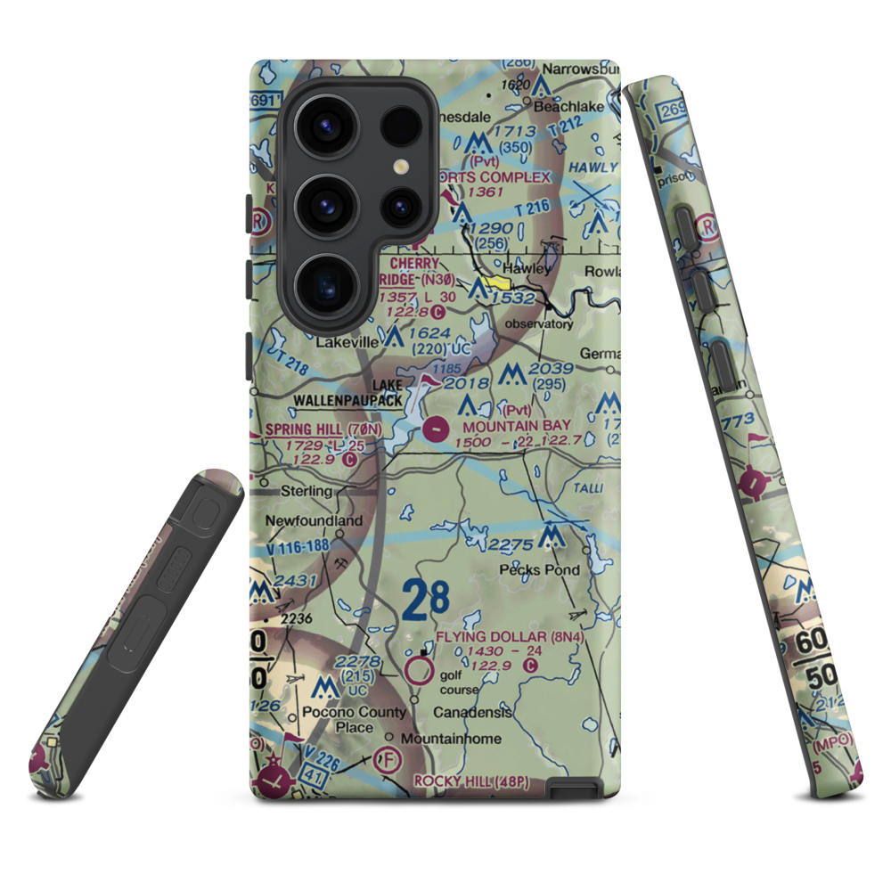 Mountain Bay Air Park Inc Airport (PA49) VFR Sectional Samsung Phone Case Samsung Galaxy S23 Ultra model shown
