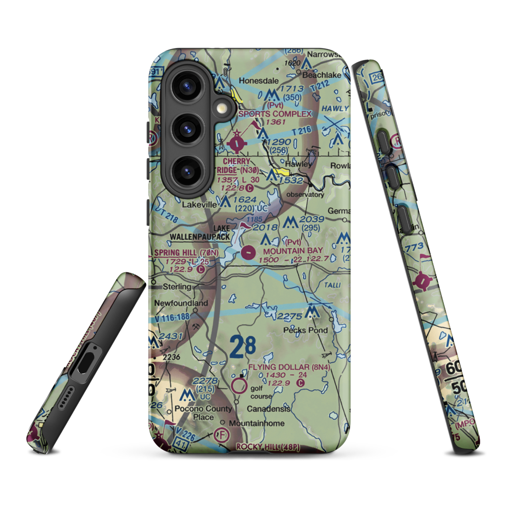 Mountain Bay Air Park Inc Airport (PA49) VFR Sectional Samsung Phone Case Samsung Galaxy S24 Plus model shown
