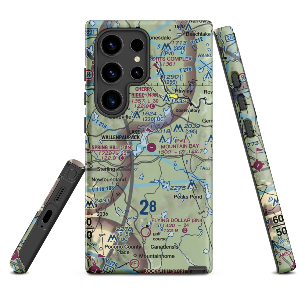 Mountain Bay Air Park Inc Airport (PA49) VFR Sectional Samsung Phone Case Samsung Galaxy S24 Ultra model shown