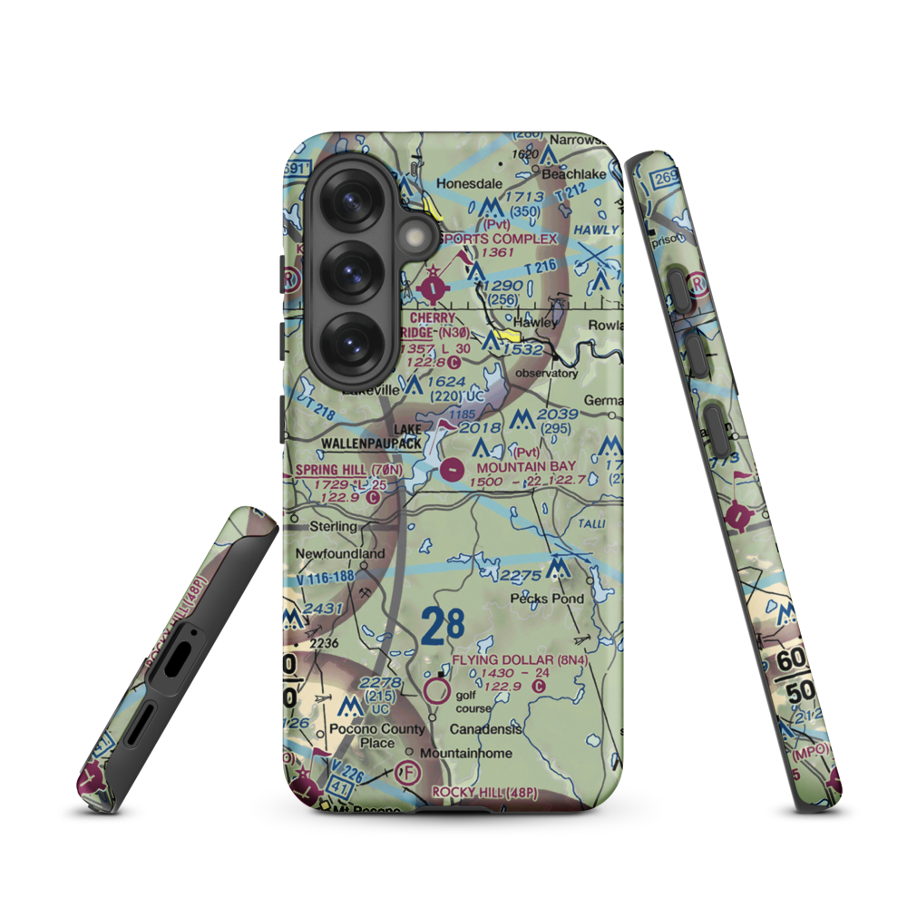 Mountain Bay Air Park Inc Airport (PA49) VFR Sectional Samsung Phone Case Samsung Galaxy S25 model shown