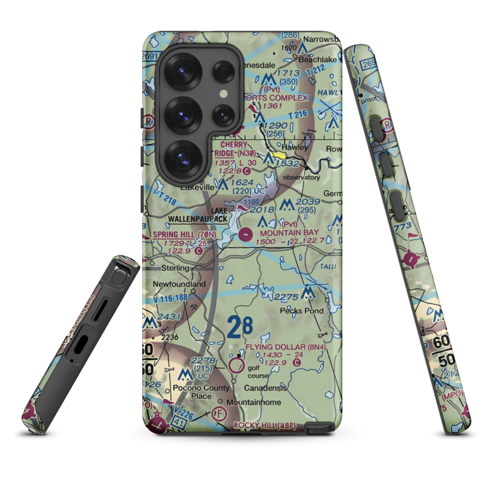 Mountain Bay Air Park Inc Airport (PA49) VFR Sectional Samsung Phone Case Samsung Galaxy S25 Ultra model shown