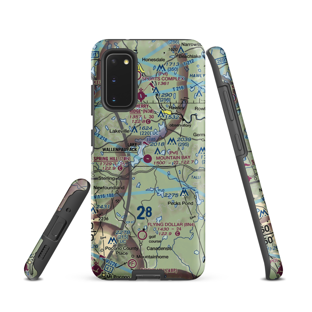 Mountain Bay Air Park Inc Airport (PA49) VFR Sectional Samsung Phone Case Samsung Galaxy S20 model shown