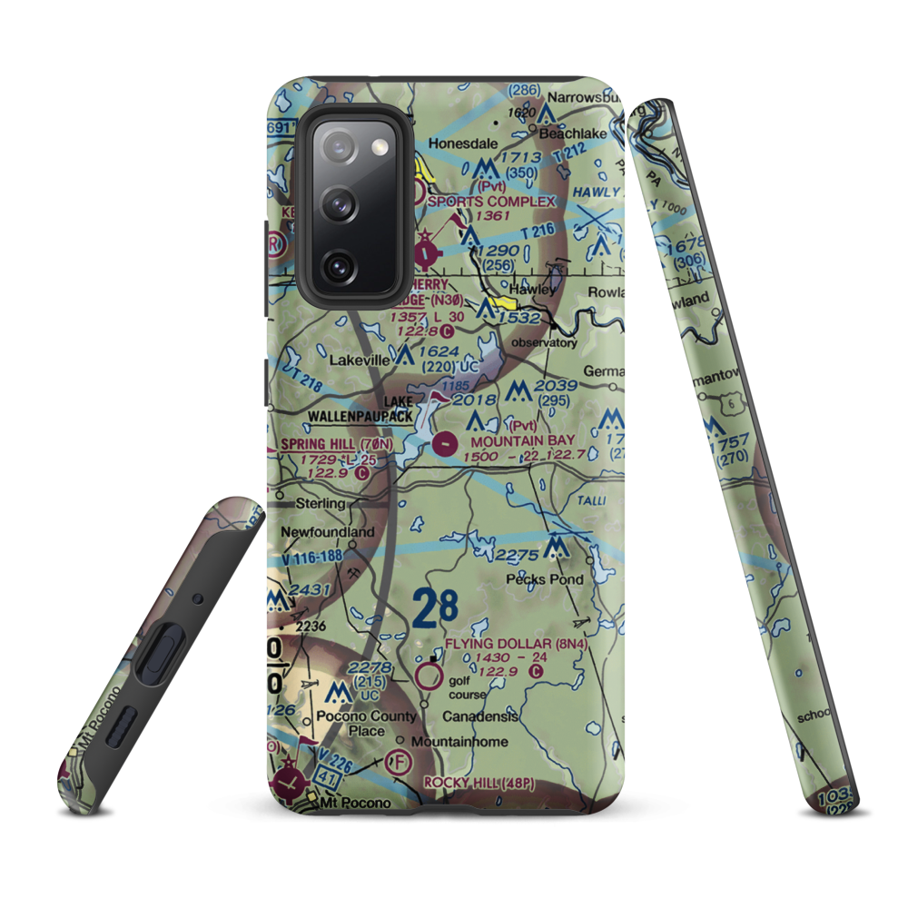 Mountain Bay Air Park Inc Airport (PA49) VFR Sectional Samsung Phone Case Samsung Galaxy S20 FE model shown