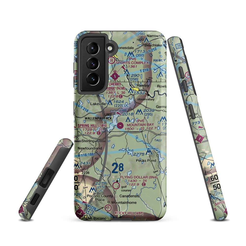 Mountain Bay Air Park Inc Airport (PA49) VFR Sectional Samsung Phone Case Samsung Galaxy S21 model shown