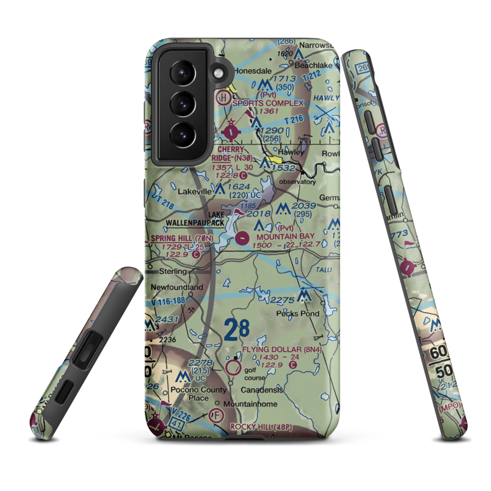 Mountain Bay Air Park Inc Airport (PA49) VFR Sectional Samsung Phone Case Samsung Galaxy S21 Plus model shown