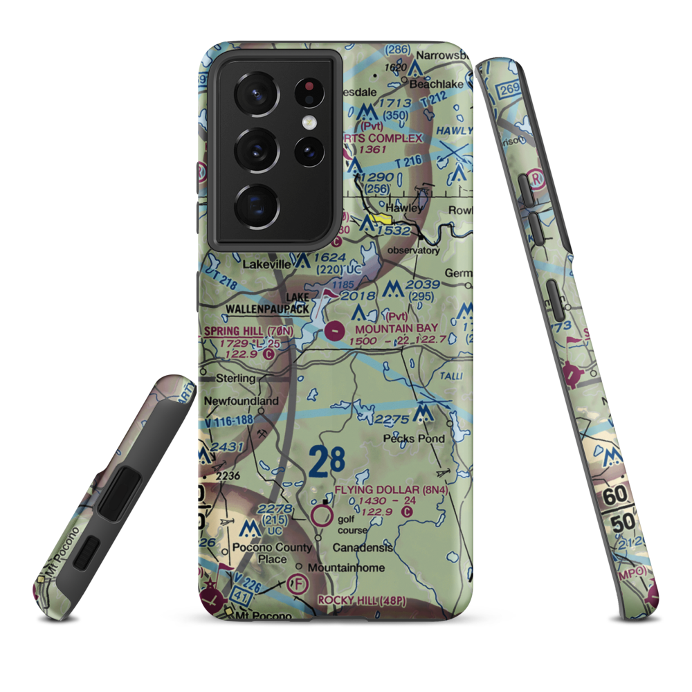 Mountain Bay Air Park Inc Airport (PA49) VFR Sectional Samsung Phone Case Samsung Galaxy S21 Ultra model shown
