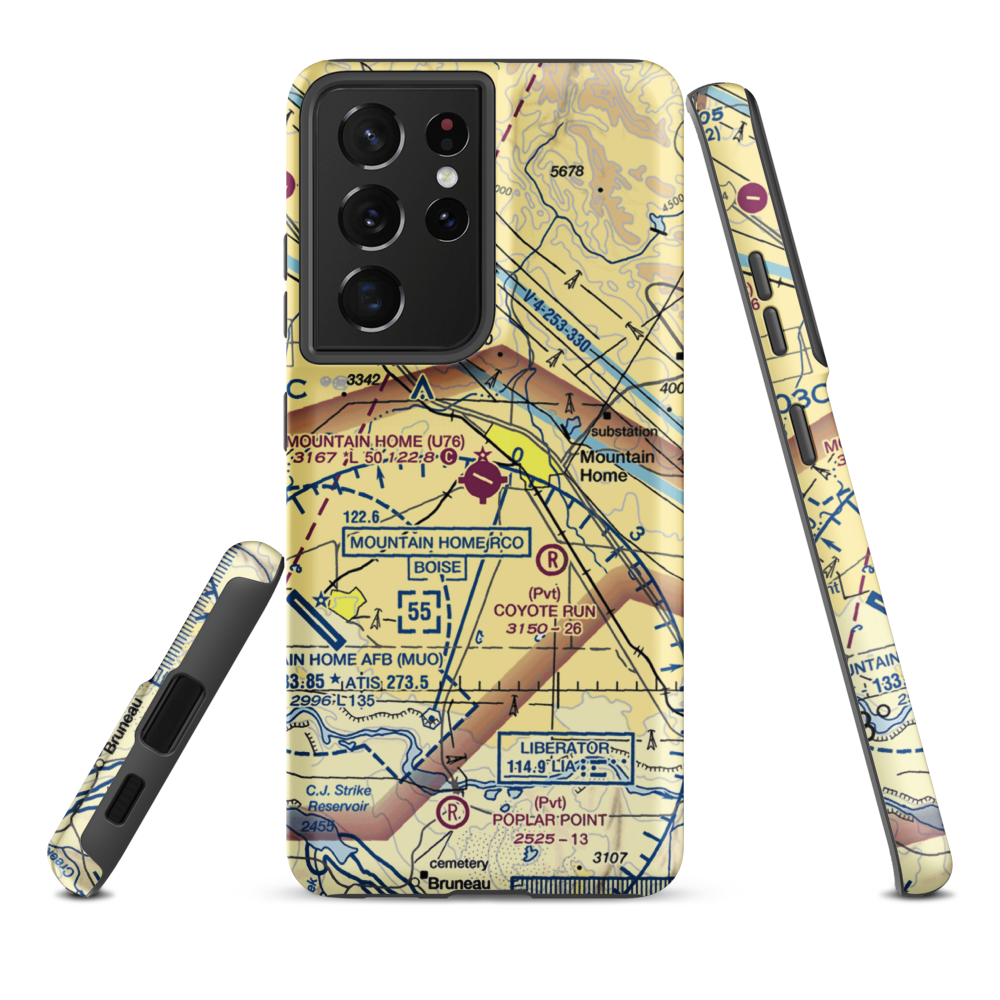 Mountain Home Municipal Airport (U76) VFR Sectional Samsung Phone Case Samsung Galaxy S21 Ultra model shown