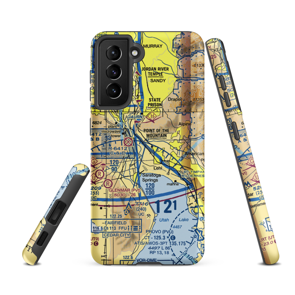 Mountain Point Medical Center Helipad (05M) VFR Sectional Samsung Phone Case Samsung Galaxy S21 FE model shown