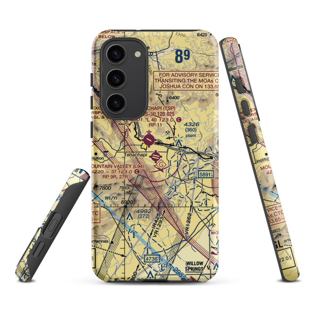 Mountain Valley Airport (L94) VFR Sectional Samsung Phone Case Samsung Galaxy S23 Plus model shown