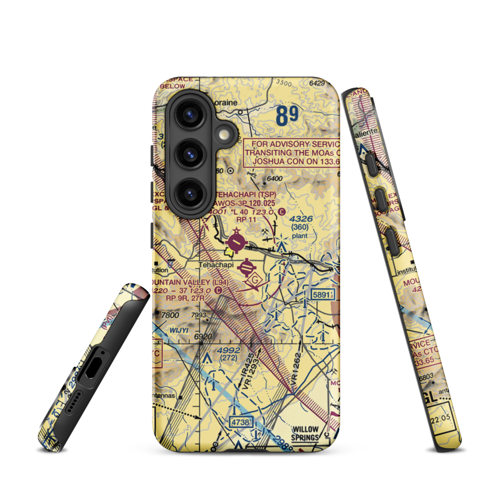 Mountain Valley Airport (L94) VFR Sectional Samsung Phone Case Samsung Galaxy S24 model shown