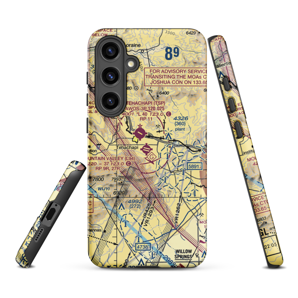 Mountain Valley Airport (L94) VFR Sectional Samsung Phone Case Samsung Galaxy S24 Plus model shown