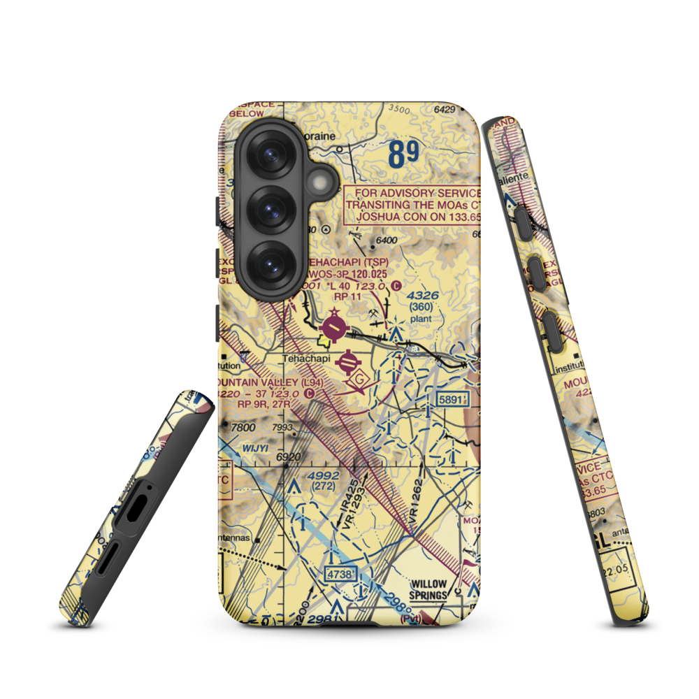 Mountain Valley Airport (L94) VFR Sectional Samsung Phone Case Samsung Galaxy S25 model shown