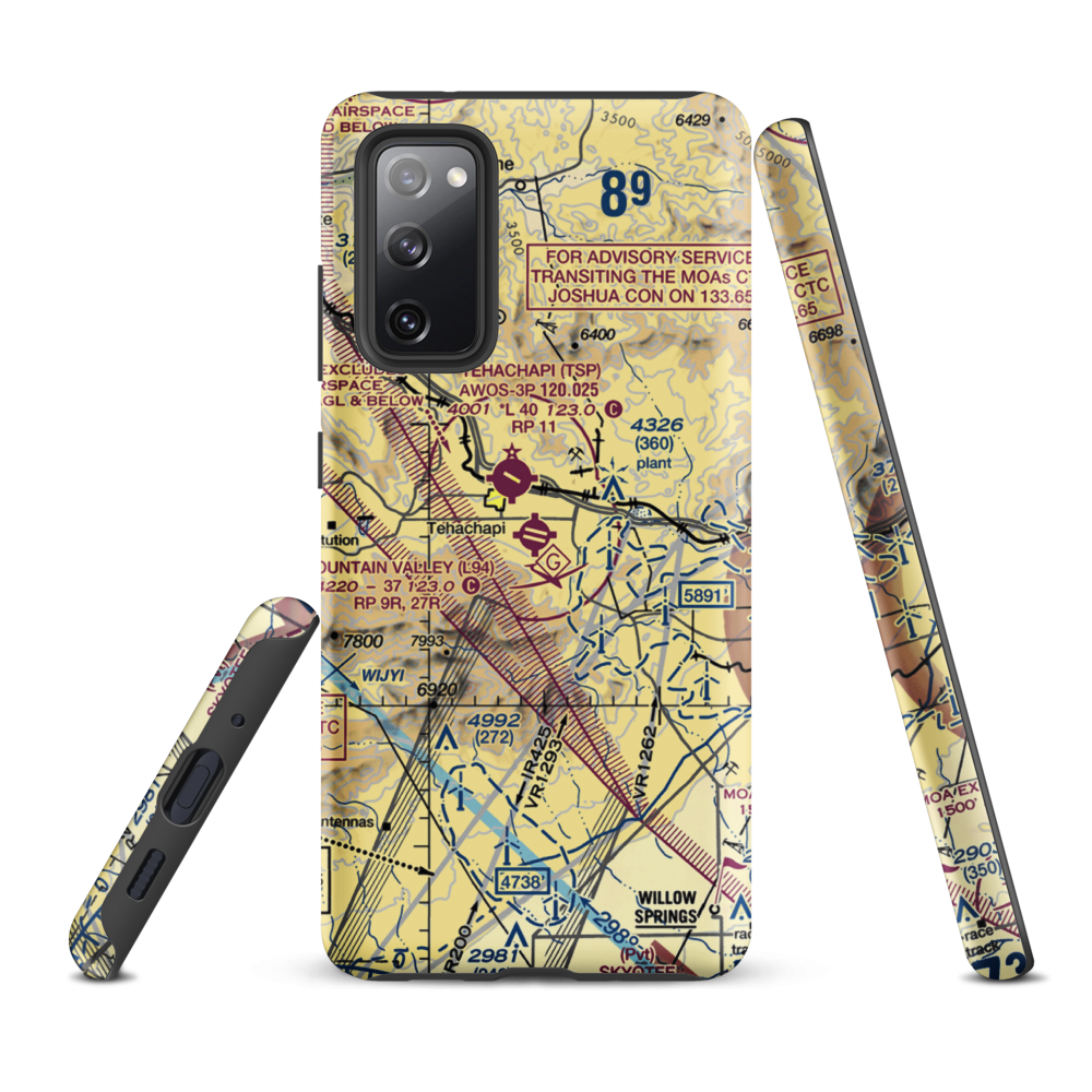 Mountain Valley Airport (L94) VFR Sectional Samsung Phone Case Samsung Galaxy S20 FE model shown