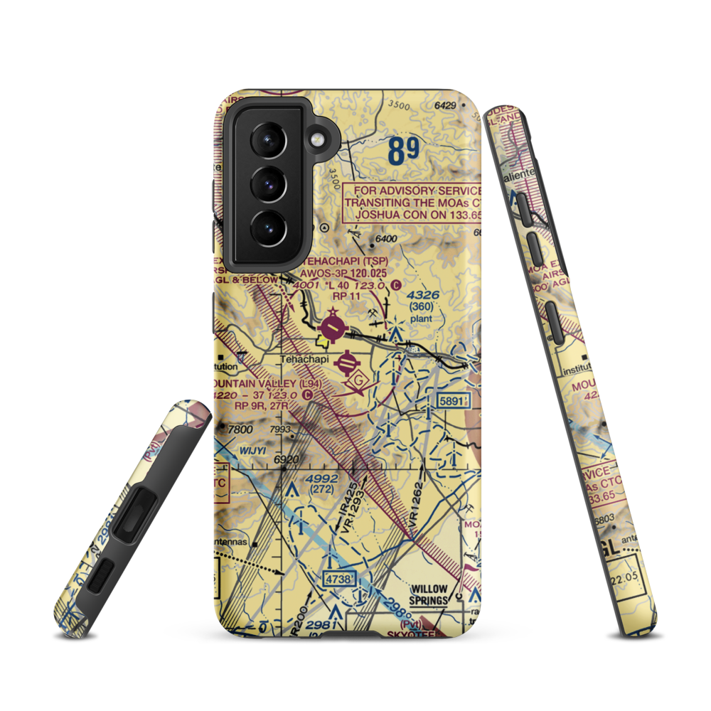 Mountain Valley Airport (L94) VFR Sectional Samsung Phone Case Samsung Galaxy S21 model shown