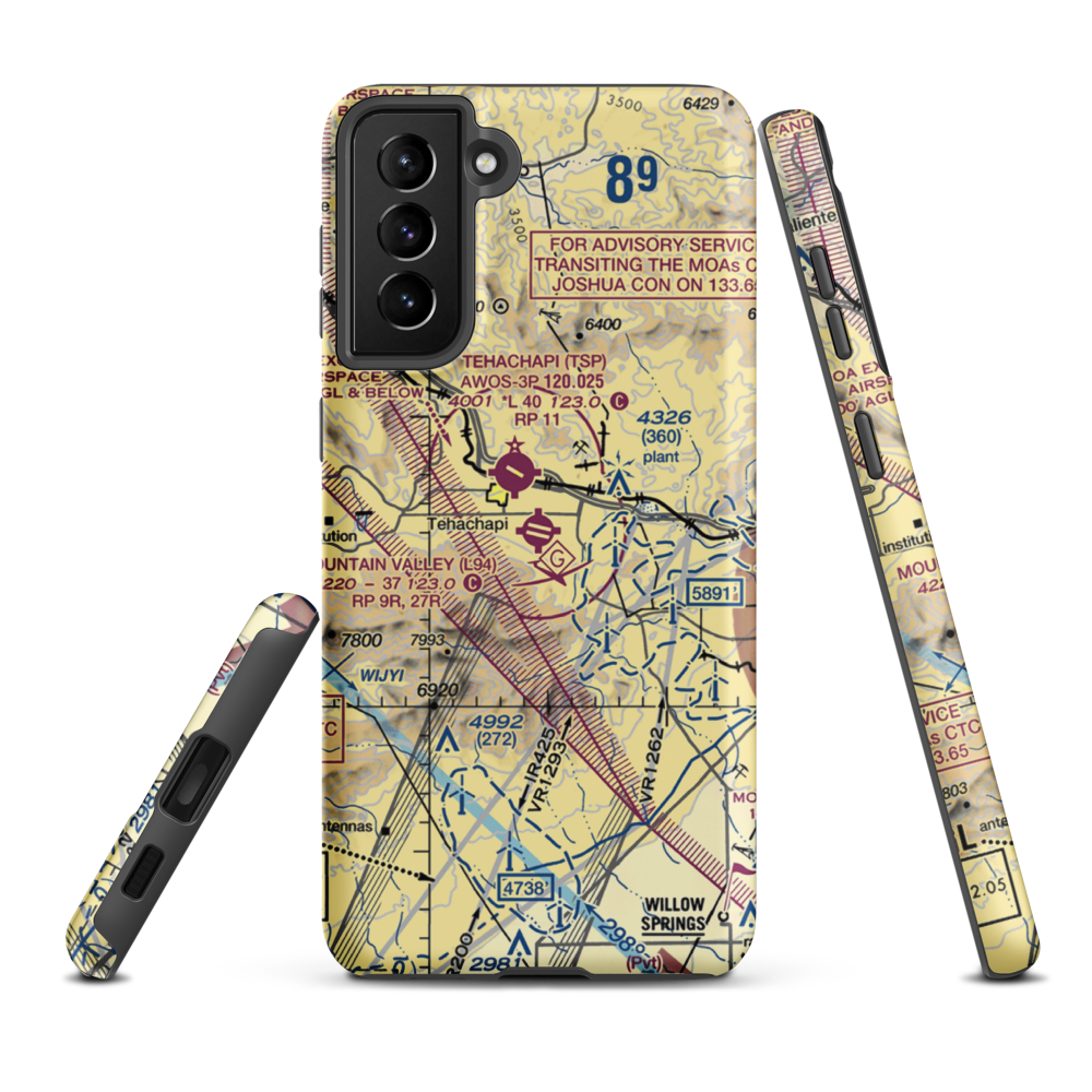 Mountain Valley Airport (L94) VFR Sectional Samsung Phone Case Samsung Galaxy S21 Plus model shown