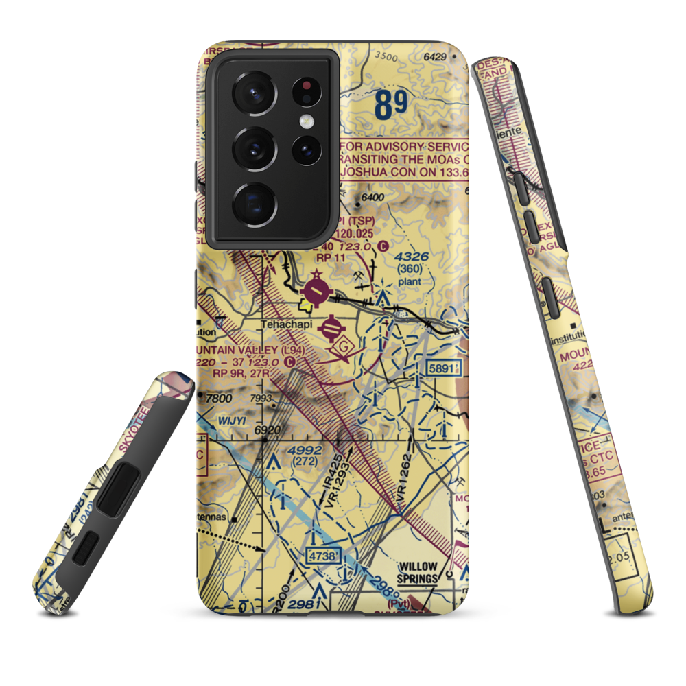 Mountain Valley Airport (L94) VFR Sectional Samsung Phone Case Samsung Galaxy S21 Ultra model shown