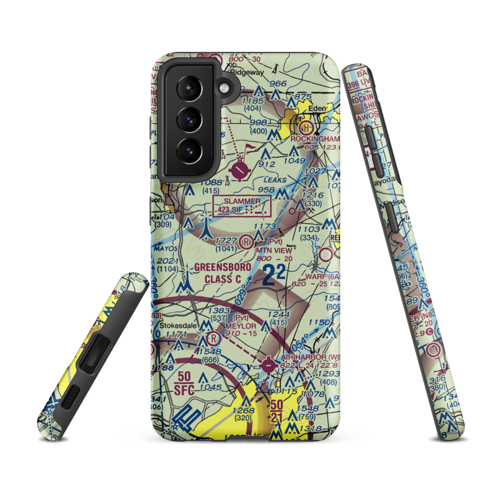Mountain View Aerodrome (NC37) VFR Sectional Samsung Phone Case Samsung Galaxy S21 Ultra model shown