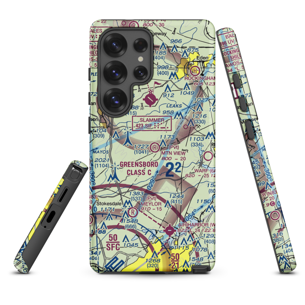 Mountain View Aerodrome (NC37) VFR Sectional Samsung Phone Case Samsung Galaxy S25 Ultra model shown