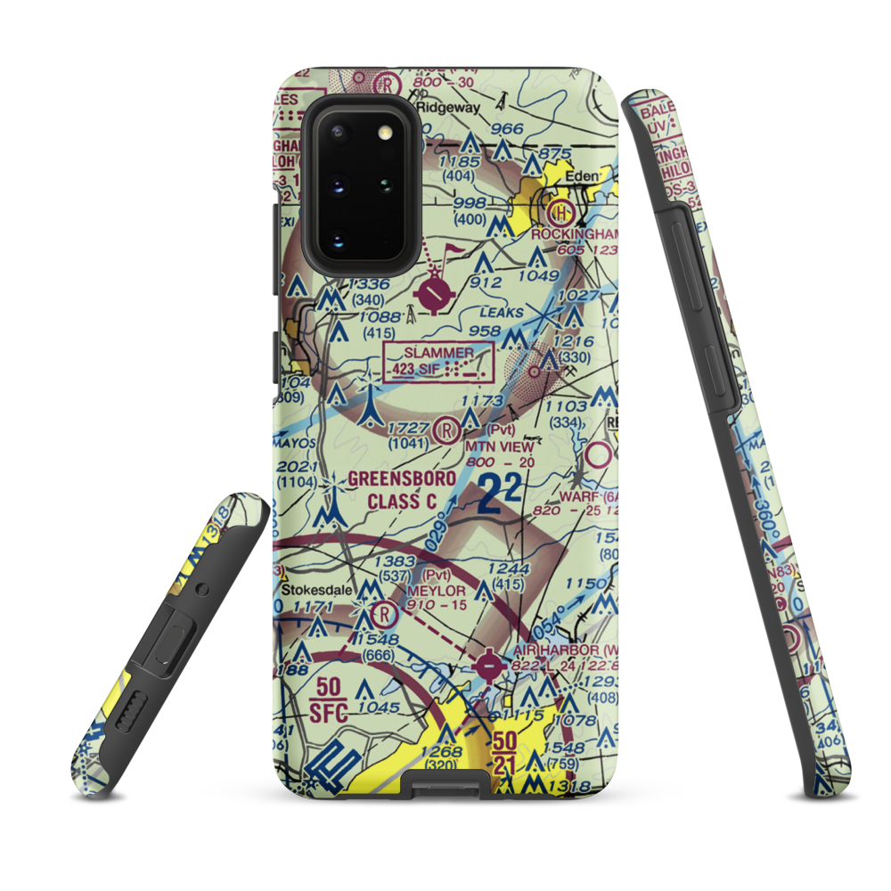 Mountain View Aerodrome (NC37) VFR Sectional Samsung Phone Case Samsung Galaxy S20 Plus model shown