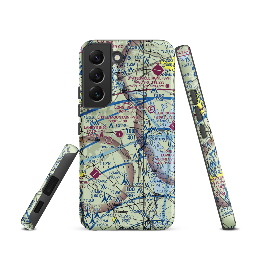 Mountain View Airport (20NC) VFR Sectional Samsung Phone Case Samsung Galaxy S22 model shown