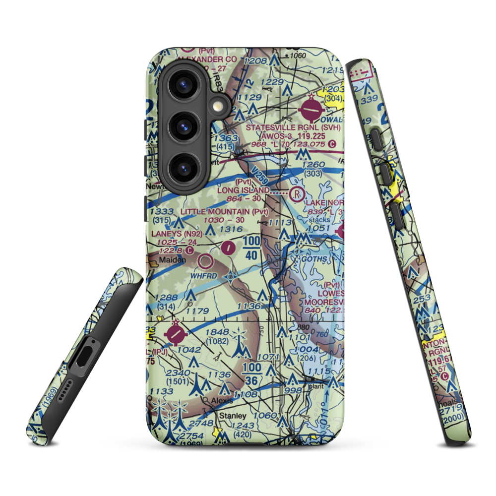 Mountain View Airport (20NC) VFR Sectional Samsung Phone Case Samsung Galaxy S24 Plus model shown