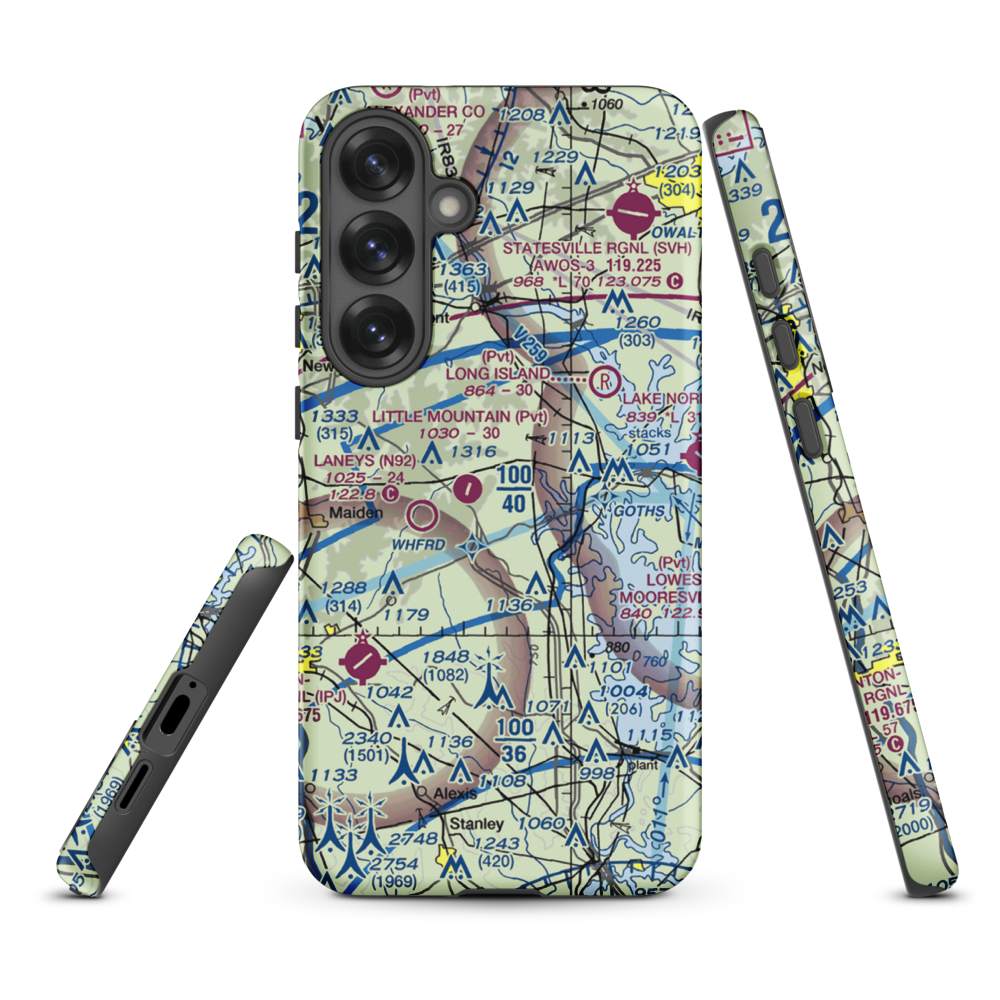 Mountain View Airport (20NC) VFR Sectional Samsung Phone Case Samsung Galaxy S25 Plus model shown