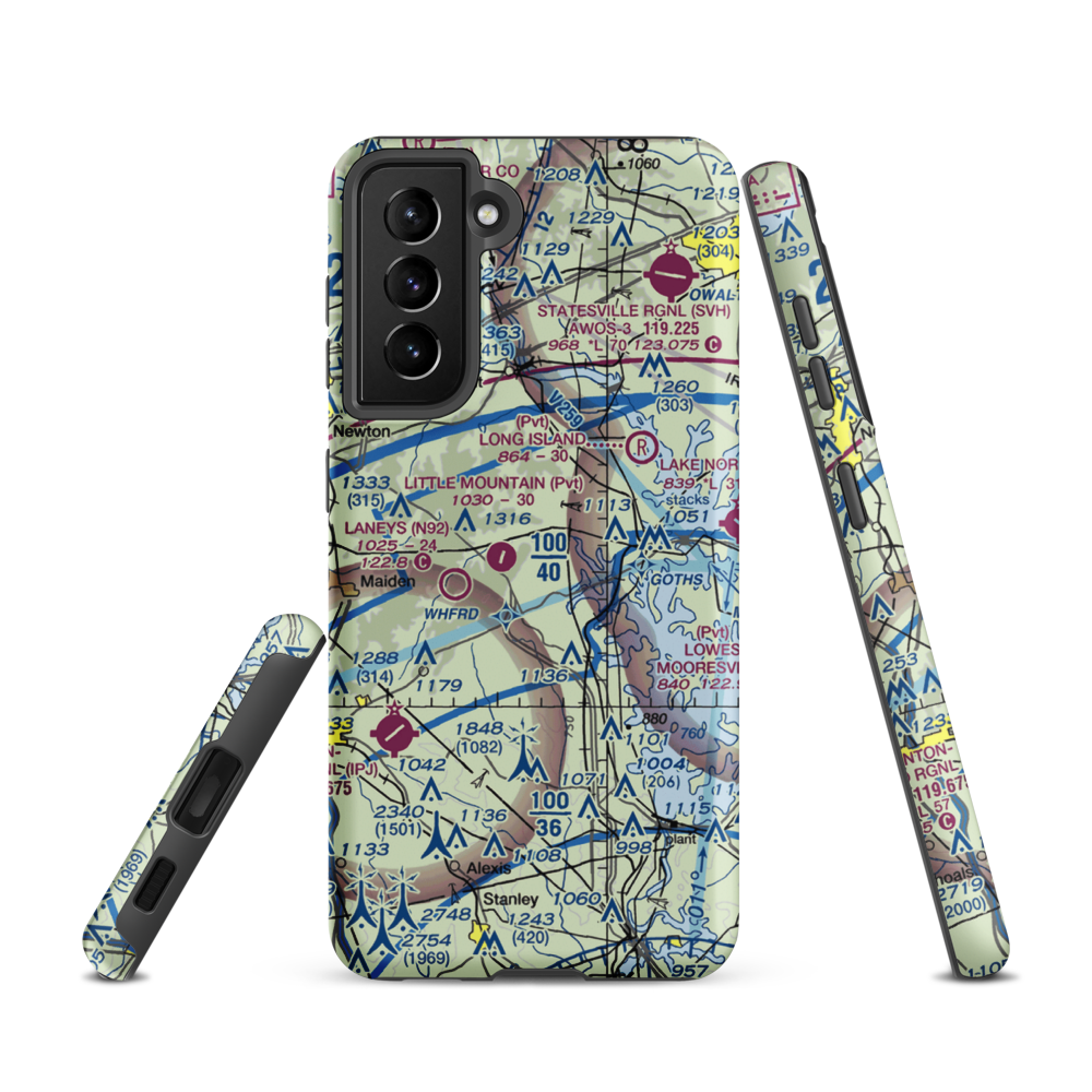 Mountain View Airport (20NC) VFR Sectional Samsung Phone Case Samsung Galaxy S21 model shown
