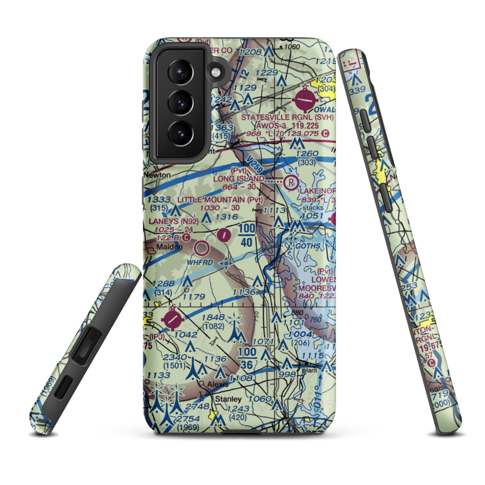 Mountain View Airport (20NC) VFR Sectional Samsung Phone Case Samsung Galaxy S21 Plus model shown