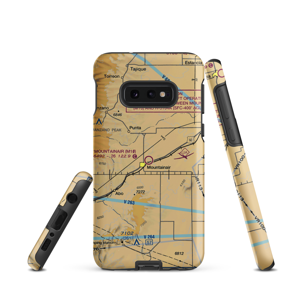 Mountainair Municipal Airport (M10) VFR Sectional Samsung Phone Case Samsung Galaxy S10e model shown